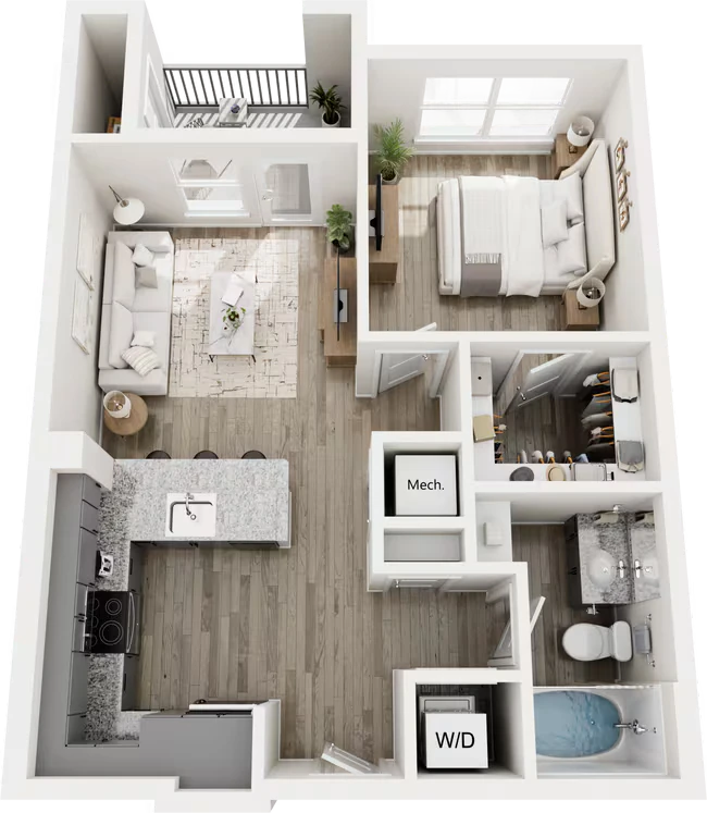 A1A - 1X1 2327 floor plan